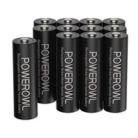 POWEROWL Rechargeable AA Batteries, 2800mAh High Capacity Double A Batteries 1.2V NiMH Low Self Discharge (Pack of 12)