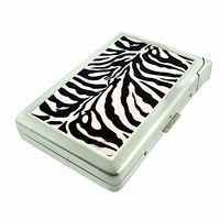 Wild Animal Prints D1 Cigarette Case Lighter Smoking King Size Cigarettes Silver Metal Wallet 4" X 2.75" RFID Protection