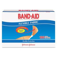 BAND-AID® - Flexible Fabric Premium Adhesive Bandages, 3/4 x 3, 100/Box - Sold As 1 Box - Extra tough durable fabric.