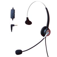 Comdio H303VP5 2.5mm Call Center Headset Headphone with Mic + Volume Mute Controls for Cisco Linksys SPA Clarity XLC3.4 D704HS D704C D703HS D702HS Telephone IP Phones & 5.8GHz 900MHz Cordless Phone