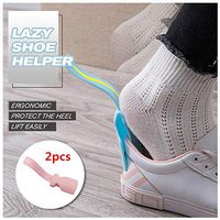 Promisen Lazy Shoes Helper for Daily Use - Portable Shoe Lifting Helper for Men, Women and Kids - Easy to Wear Shoes - Sock Slider Handled Shoe Horn for Seniors, Elderly, Disabled (2pcs, Pink)