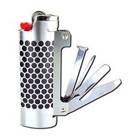 Lighter Case Stainless Steel Multi-Tool Bottle Opener/Scraper/Grinder/Packer/Picker/File for BIC Lighters