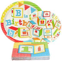 Creative Converting 329331 8 Count ABCW Birthday Paper Dinner Plates, Multicolor