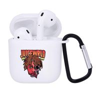 ForUBeauty 999 Juice Wrld Case, Hip Hop Airpods Case, Protective TPU Case with Carabiner for AirPods 1/2 Charging Case(Style 02)