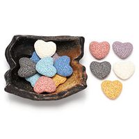 CrystalTears Lava Stone Aromatherapy Essential Oil Diffuser Meditation Set - Vintage Irregular Shape Ceramic Saucer Tray W/14Pcs Lava Rocks Heart Shape