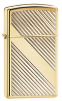 Zippo 29724 Lines Design Slim High Polish Brass Lighter