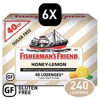 Fisherman's Friend Cough Drops by Fisherman's Friend, Honey Lemon Sugar Free Menthol Flavor, 40 Count (6 Pack)