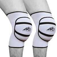 ARD Foam Pair of Poly-cotton Non-slip Elastic Fibre Knee Pads Protector Junior (White)