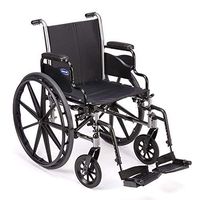 Invacare Tracer SX5 Wheelchair, with Desk Length Arms and T93HAP Hemi Footrests with Heel Loops, 18" Seat Width