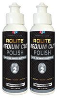 Rolite Medium Cut Polish (4 fl. oz.) for Removing Compound Scratch & Swirl Marks for Automotive Clear-Coat Paints. Low Sling, Easy Clean-up 2 Pack