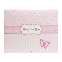 C.R. Gibson Pink Butterfly First Year Baby Calendar, 11'' W x 18'' H
