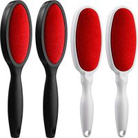 4 Pieces Lint Remover Brush Double-Sided Lint Brushes Remover for Pet Hair,Clothes,Fuzz, Dust (Black and White)
