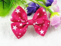 40pcs Grosgrain Ribbon Pentagram Bow Flowers The Wedding Decoration Appliques (Rose)