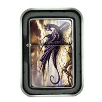 Windproof Refillable Oil Lighter with Tin Gift Box Dragons Design-007