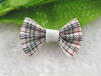 50pcs Mini Grosgrain Ribbon Plaid Bow Flowers The Wedding Decoration Appliques (White Rice)