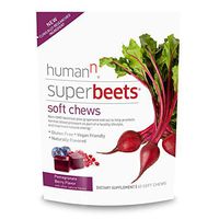 humanN SuperBeets Soft Chews | Grape Seed Extract and Non-GMO Beet Powder Helps Support Healthy Circulation, Blood Pressure, and Energy, Pomegranate-Berry Flavor, 60-Count