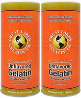 Great Lakes Unflavored Gelatin, Kosher, 16 oz (Pack of 2)