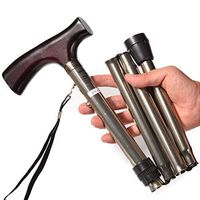 XRX Travel Adjustable Folding Canes and Walking Sticks for Men and Women with T Handle Crutches for Arthritis Seniors Disabled and Elderly,Fashionable and Stable (Bronze)