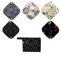 5 XS Panty Liners 1 Wet Bag Cloth Menstrual Pads Reusable Washable (Lace,XS Panty Liners)