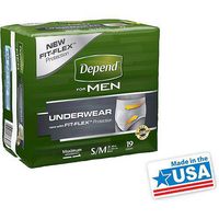 Depend Underwear Maximum Absorbency For Men Small Medium 19 CT (Pack of 8)