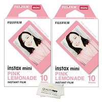 Fujifilm Instax Mini 8 and Mini 9 Pink Lemonade Film 2 Pack (20 Exposures) + Quality Photo Microfiber Cloth ...