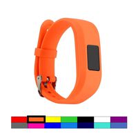 Dunfire Replacement Wristbands and Clip Cases for Garmin Vivofit 3/ Vivofit JR/JR 2, Large Size and Small Size Bands, One Size Clip Holder Cover (1PC - Orange, Small for Kids)