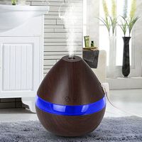 LANGMAN Humidifiers Essential Oil Diffuser, 300ml Oil Diffuser with, Cool Mist Humidifier BPA-Free (Brown)