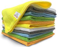 12 Pack Microfiber Cloths 15 x 12 inch Cleaning Supplies [Get Lint-Free Polished Results] Micro Fiber Cleaning Towels, Chemical Free Kitchen Towel, Clean Windows & Cars