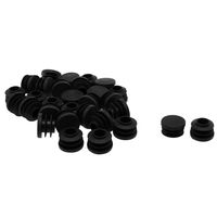 uxcell 3/4" 20mm OD Plastic Round Tube Ribbed Inserts End Cover Caps 30pcs, 0.67"-0.75" Inner Dia, Floor Furniture Chair Cabinet Protector