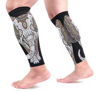 KEAKIA Elephant Calf Compression Sleeves Shin Splint Support Leg Protectors Calf Pain Relief for Running, Cycling, Travel, Sports for Men Women (1 Pair)