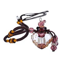 HOUSWEETY Aromatherapy Essential Oil Diffuser Necklace - Glazed Glass Locket Pendant