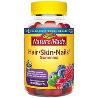 Nature Made Hair, Skin & Nails 2500 mcg Biotin Gummies w. Vitamin C, 90 Count (Packaging May Vary)
