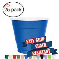 TigerChef 9 Ounce Blue 25 Pack Easy Grip Plastic Party Cups Solid Color Disposable 9 Oz Plastic Cups BPA Free