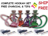 Nargila Hookah Pumpkin Shisha Smoke Huka Water Pipe Bowl 10 Pcs Coal Tips 1 Hose