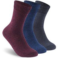 Facool Non-Binding Diabetic Socks Mens Womens, Circulatory Seamless Cotton Quarter Socks Loose Fit 3 Pairs Navy Blue,Black Red,Black Grey Large