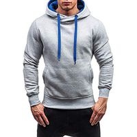 Fxbar,Men's Fashion Cool Sweatshirt Hoodies Drawstring Tracksuits Slim Fit Solid Color Sportswear(Gray,3XL)