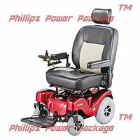 Merits Health Products - Atlantis - Bariatric Power Chair - 24"W x 20"D - Red - Phillips Power Package TM - to $500 Value