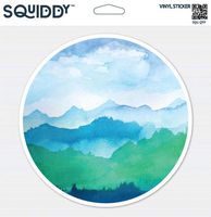 Squiddy Watercolor Mountains - Vinyl Sticker Decal for Phone, Laptop, Water Bottle (2" Tall)