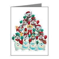 Note Cards (10 Pack) Christmas Stacked Frosty Snowmen