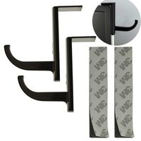 Akak Store 2 Pcs Black Headphone Headset Hanger Monitor Stand Holder Headset Stick-on Hook for Home and Office