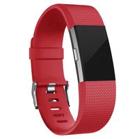 iGK Replacement Bands Compatible for Fitbit Charge 2, Adjustable Replacement Bands with Metal Clasp Classic Edition Red Small