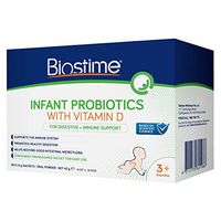 Biostime Infant Probiotics with Vitamin D - Boosts Immune & Digestive Systems by Restoring Intestinal Flora - Ready to Mix Sachets - Fridge Free - 1.5g x 28 Count