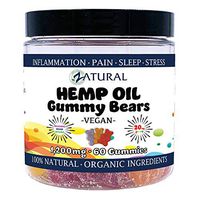 1,200mg Hemp Vegan Gummy Bears - 100% All Natural Vegan Gummies - 20mg Hemp Seed Oil per Gummy (60 Vegan Gummies)