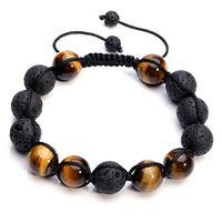 CrystalTears Tiger Eye Stone Bracelet & Lava Beads Diffuser for Essential Oil - Meditation, grounding, Healing, Essential Oils, self Confidence, Aromatherapy