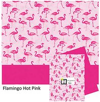 Pink Flamingo Tissue Paper Printed Designs - Matching Solid Tissue for Coordinating Gift Wrapping for Pink Flamingo Gifts for Women or Men Hawaiian Gifts or Tropical Gifts(Flamingo Hot Pink)