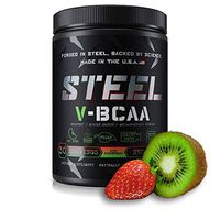 Steel Supplements V-BCAA Vegan High Performance BCAA Powder Soy Free, Gluten Free Build Lean Muscle, Burn Fat 30 Servings (Kiwi Strawberry)