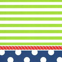 Nautical Themed Set of 8 Blank Notecards ~ Stripes, Polka Dots and Cordage (5" x 5"; White Envelopes)
