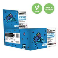 Vegan Protein Gummies Supplement by Herbaland - Plant-Based Low Sugar Vitamin Gummies - 10g of Protein (from Pea Protein) 27g of Fiber 1g of Sugar - Flavor Wild Berry - 12 x 50g Pouch