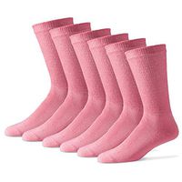 Diabetic Crew Socks for Men - 12 Pack - Pink - Size 10-13