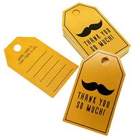 Mustache Thank You So Much Design Paper Gift / Price Tags with Color Twine for Gift Wrapping Packaging, Set of 48